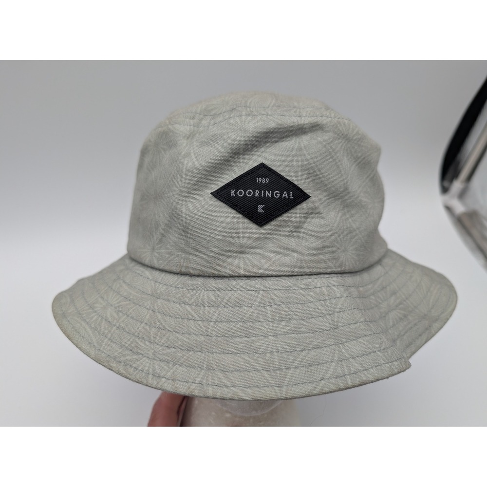 Kooringal Mens Gray Geometric Pattern Bucket Hat Size M/L 59cm